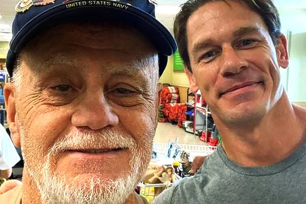 John Cena Surprises Retired Veteran by Paying His Grocery Bill and Snapping a Selfie
