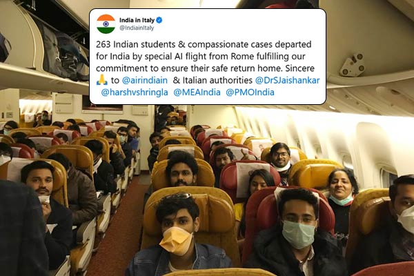 Air India flight with 263 students from coronavirus hit Italy lands in Delhi
