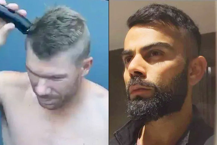 David Warner shaves head to support Corona fighters challenges Virat Kohli to do so