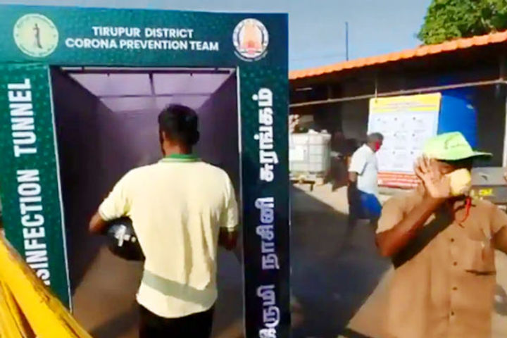 Tamil Nadu installs disinfection tunnel near market