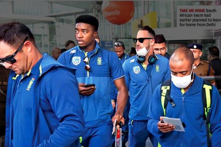 South Africa cricketers who traveled to India have no signs of coronavirus South Africa cricketers who traveled to India have no signs of coronavirus