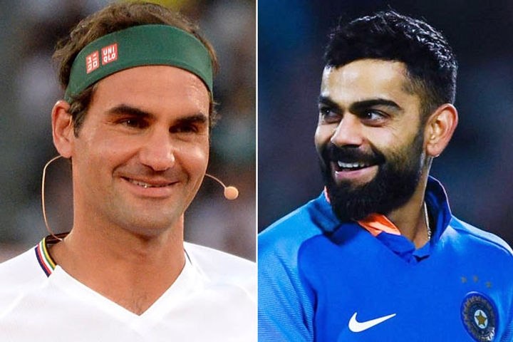 Training From Home Challenge Federer challenges Virat Kohli in volleying drill