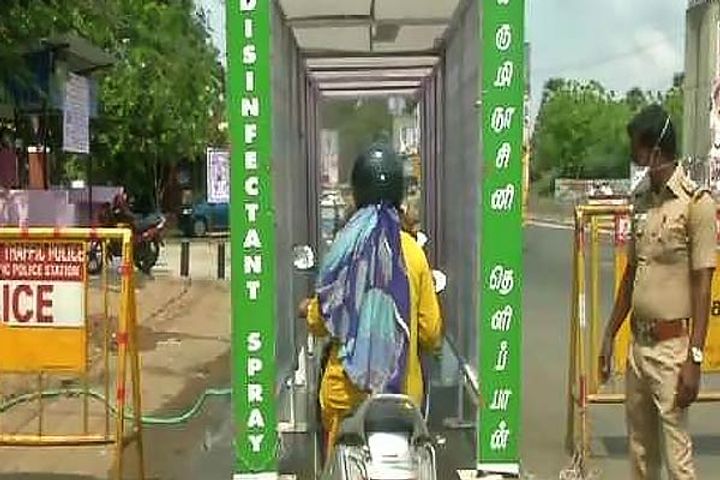 Chennai gets a unique disinfectant tunnel for two-wheelers to fight against COVID-19
