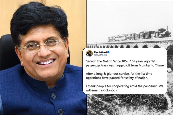  Piyush Goyal tweets on Indian Railway's anniversary Serving the nation since 1853