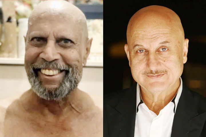 Kapil Dev shaved his hair then Anupam Kher pulled his leg like this