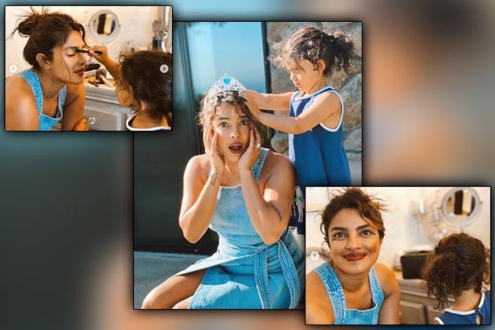 Priyanka Chopra turns pretty princess gets a makeover from her little in-house stylist