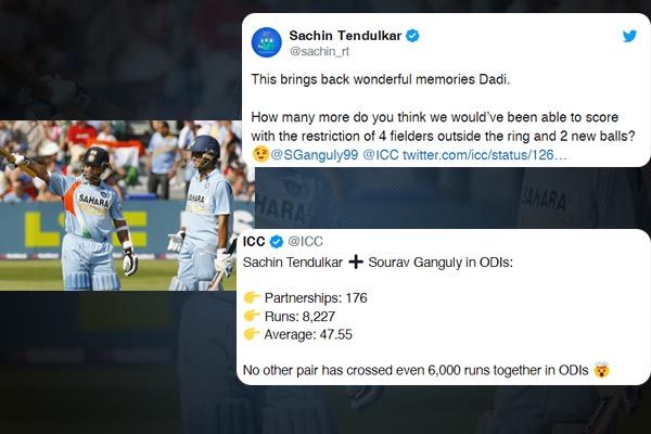 Sachin mocks new rules after ICC shares his impressive partnership record with Ganguly