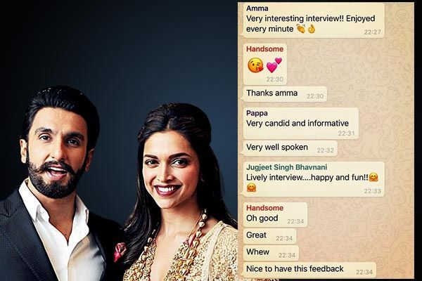 Deepika Padukone shares WhatsApp chat in family group praising hubby Ranveer Singh 