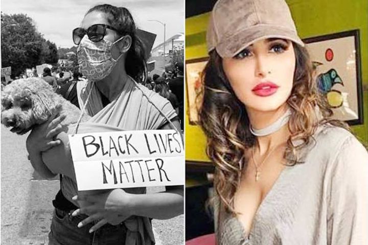 Actress Nargis Fakhri took to the streets in support of the performance in America