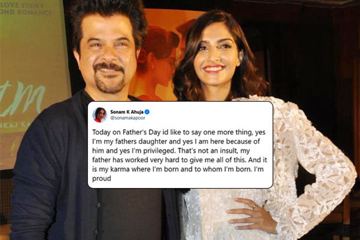 Sonam Kapoor says being born to Anil Kapoor is her Karma  gets trolled