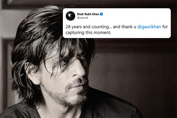 Shah Rukh Khan completes 28 years in industry thanks fans as for allowing him to entertain
