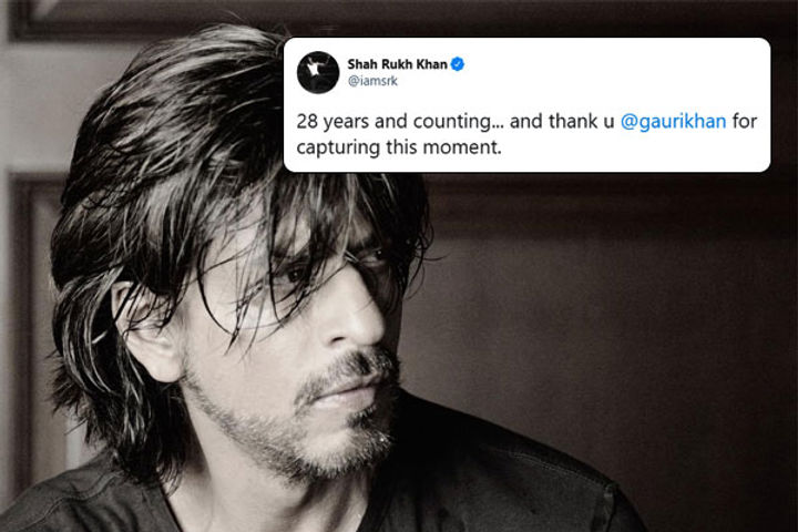 Shah Rukh Khan completes 28 years in industry thanks fans as for allowing him to entertain