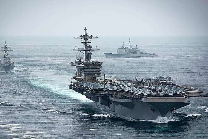 America aircraft carrier stationed in South China Sea