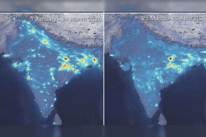 India reduced pollution by 50% during lockdown European Space Agency released photos