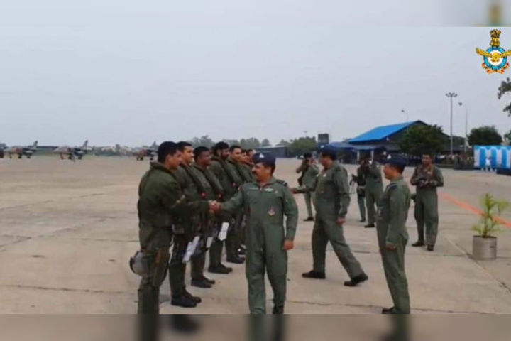 IAF Chief welcomes Rafale fighters pilots at Ambala airbase jets accorded ceremonial water salute