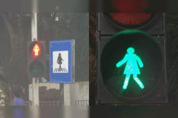 Dadar area now has female figures on traffic lights and sign boards Aditya Thackeray lauds BMC move