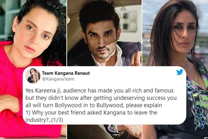 Kangana Ranaut team blames Kareena Kapoor Khan & star kids for Sushant murder