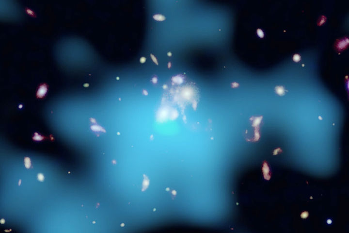 What happens when a giant black hole does not intervene in life of a galaxy cluster
