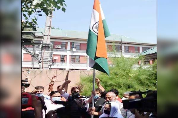 BJP hoists Tricolour celebrates first anniversary of abrogation of Article 370 in J&ampK
