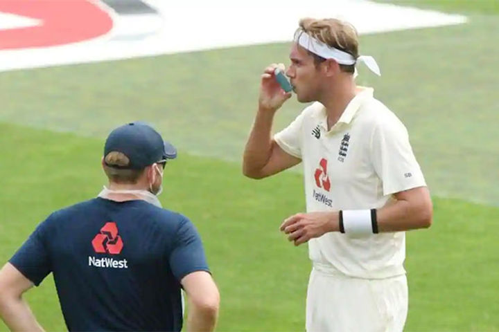 Why Stuart Broad called for an inhaler during the second Test against Pakistan Why Stuart Broad called for an inhaler during the second Test against Pakistan