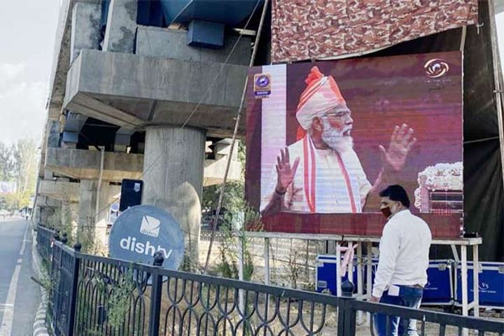 In a first LED screens projectors installed to live stream PM Narendra Modi Independence Day speech 