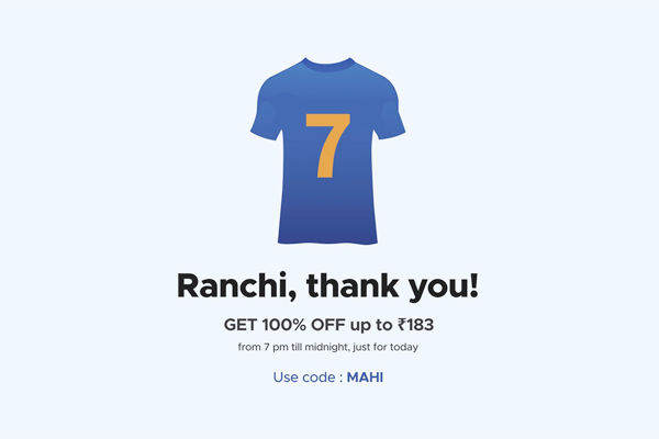 Zomato gives 100% off for orders up to Rs 183 in Ranchi hometown of MS Dhoni