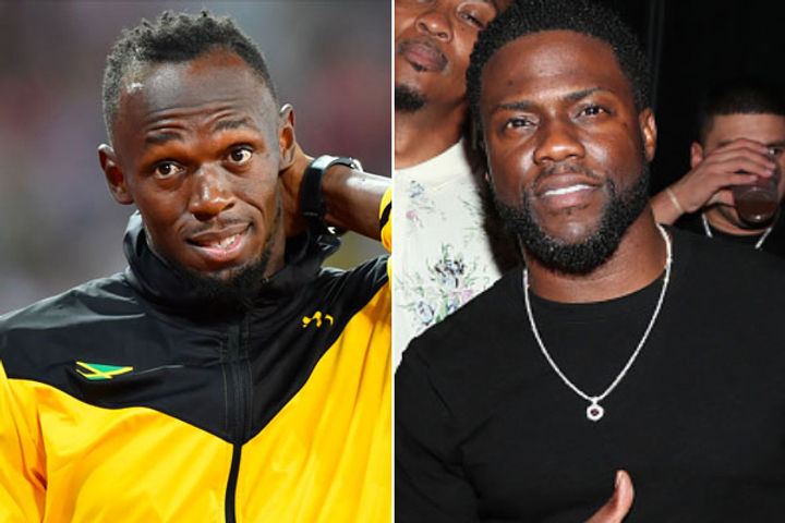 I can race anybody in the world says Kevin Hart after news website mistook him as Usain Bolt