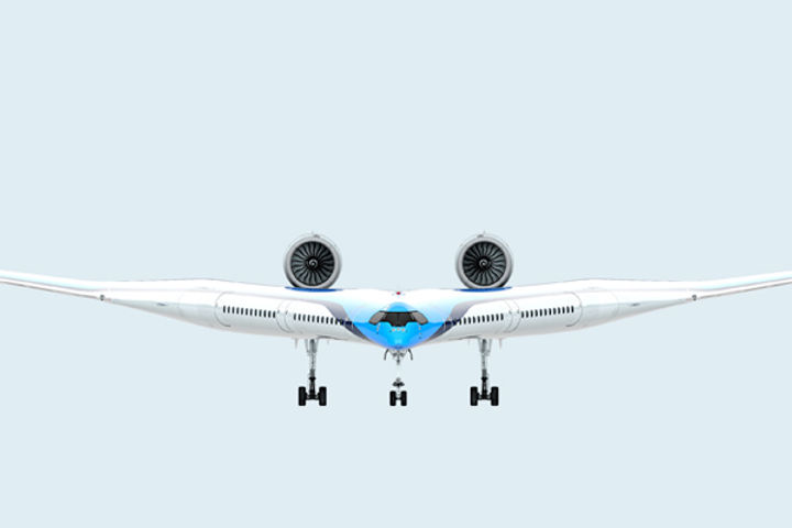 Futuristic 'Flying-V' airplane