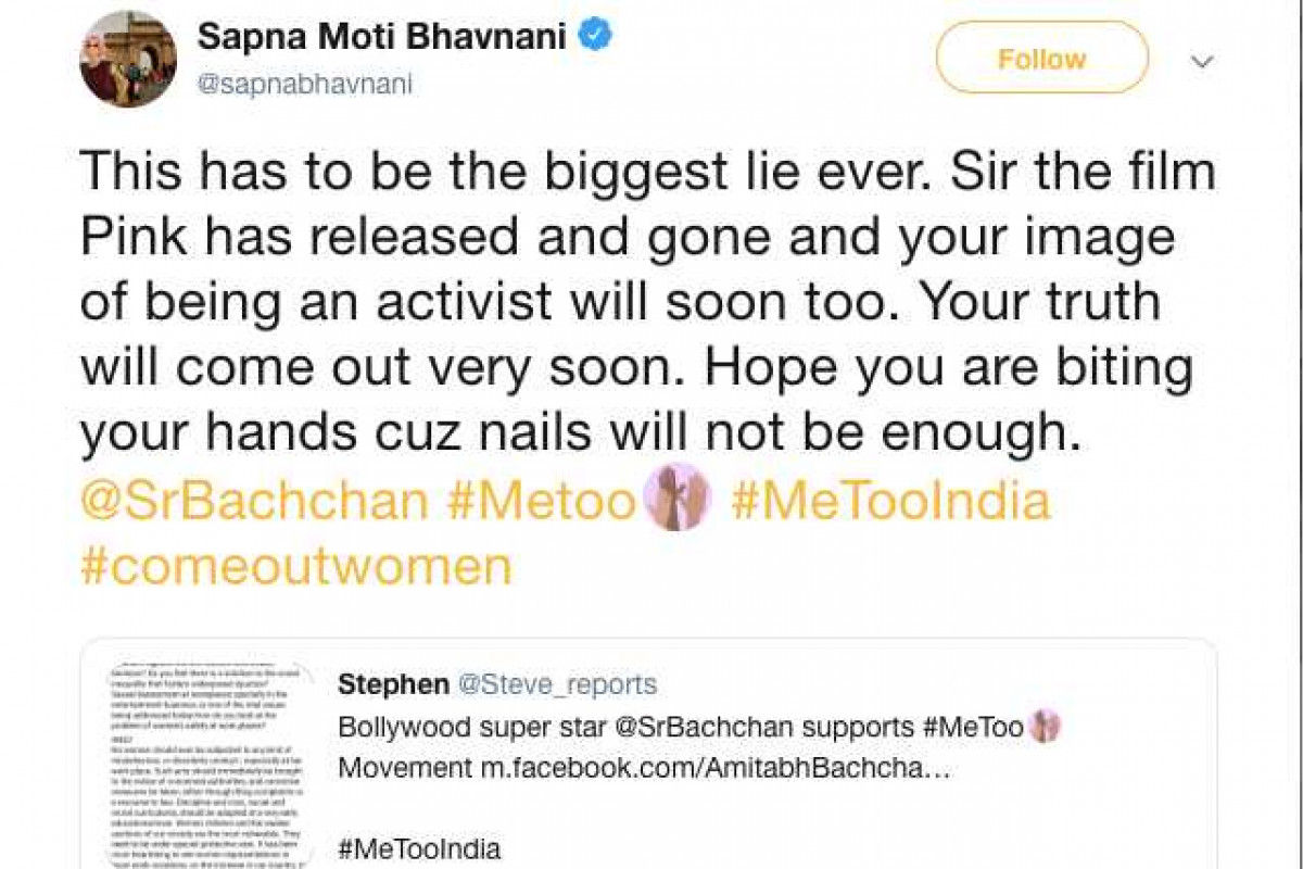 1200px x 800px - Hairstylist Sapna Bhavnani criticizes Amitabh Bachchan for his stand on  #MeToo - Shortpedia News App