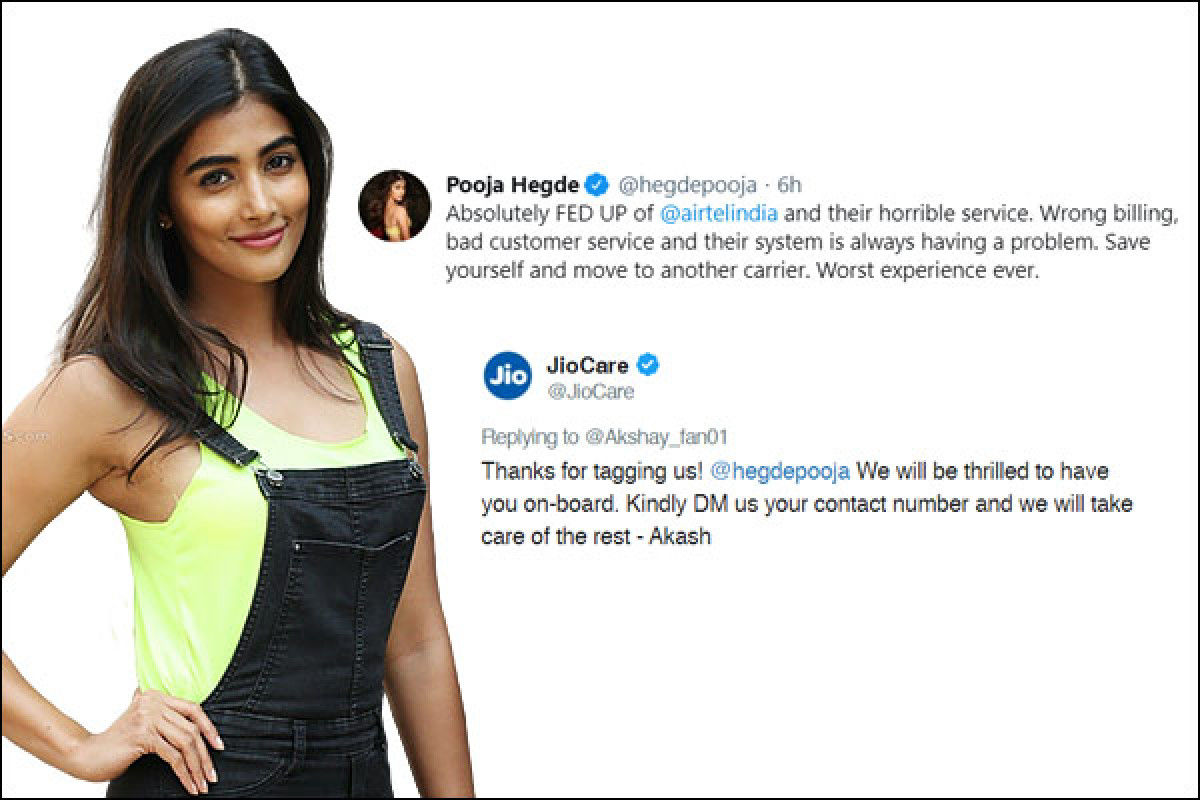 Pooja Hegde slams Airtel over horrible Service, Jio responds - Shortpedia  News App