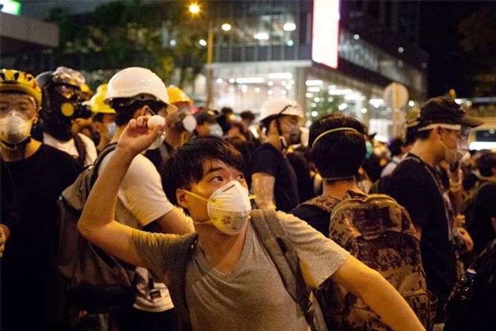 Protest against China in Taiwan against the arrest of Hong Kong protesters