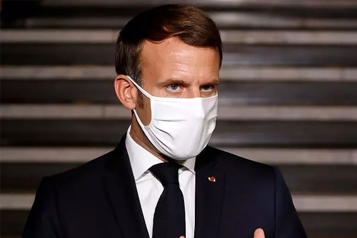 Macron on testing Covid positive