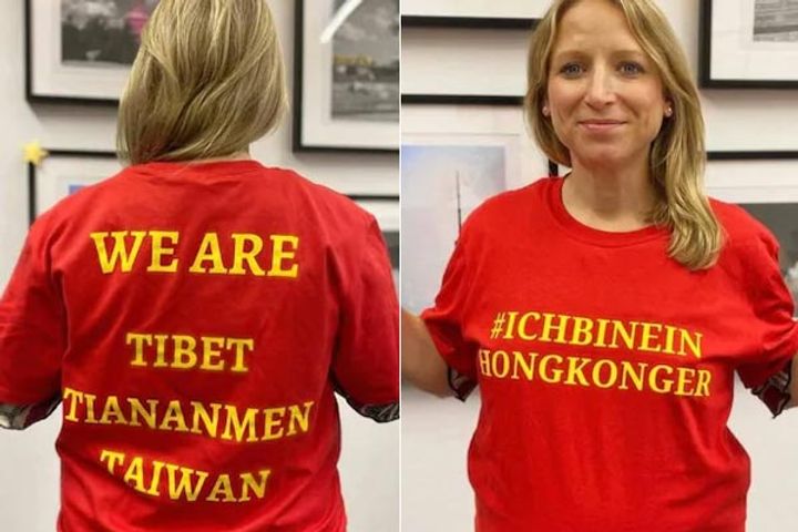 T-shirt supporting Taiwan, Tiananmen and Tibet