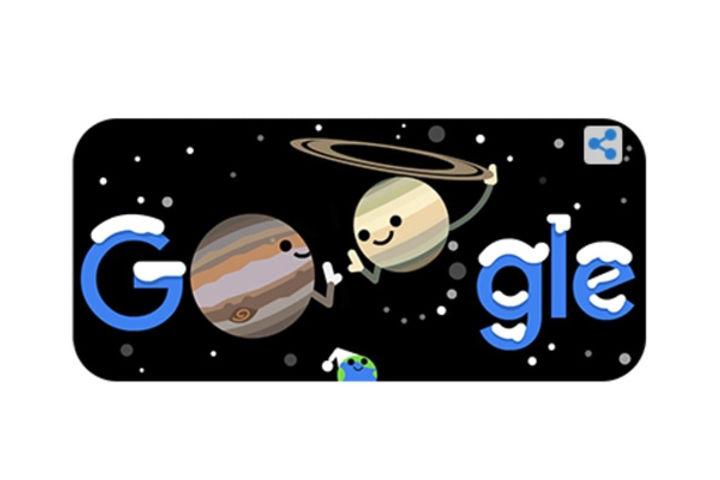 Google Showcased Winter Solstice Great Conjunction Through Its Doodle Make It With Nasa Help Saturn 