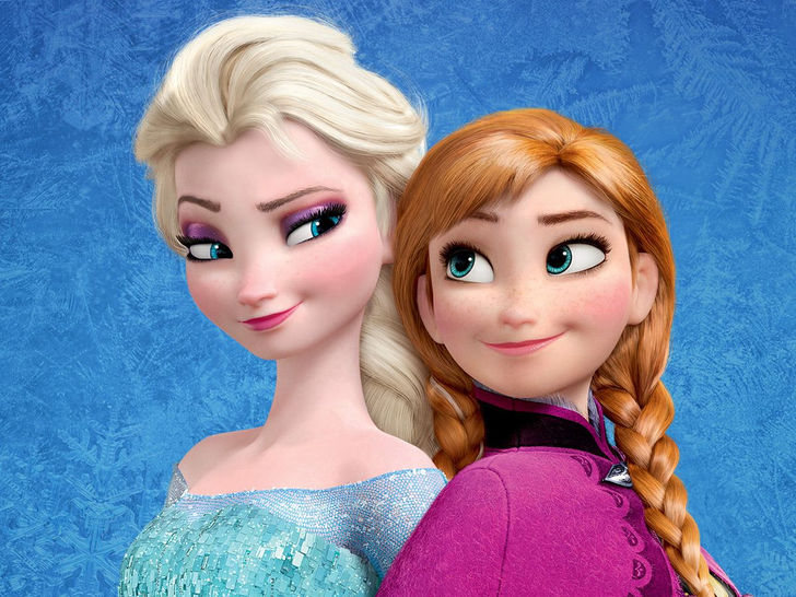 The frozen Elsa and Anna 