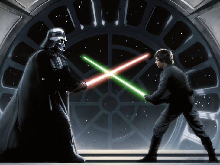 Darth Vader and Luke Skywalker, The Return of The Jedi Darth Vader and Luke Skywalker, The Return of The Jedi