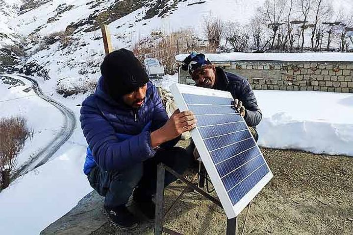 Electricity reached for the first time in the village of Kargil, situated at an altitude of 13,000 f