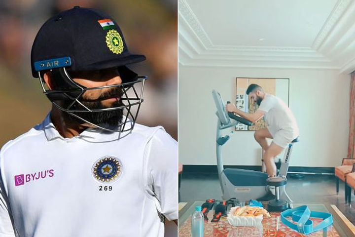 Virat Kohli shared video while gym in hotel room