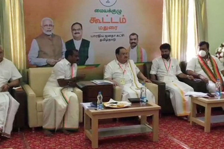 BJP President JP Nadda on Tamil Nadu tour discussion with party leaders on assembly elections