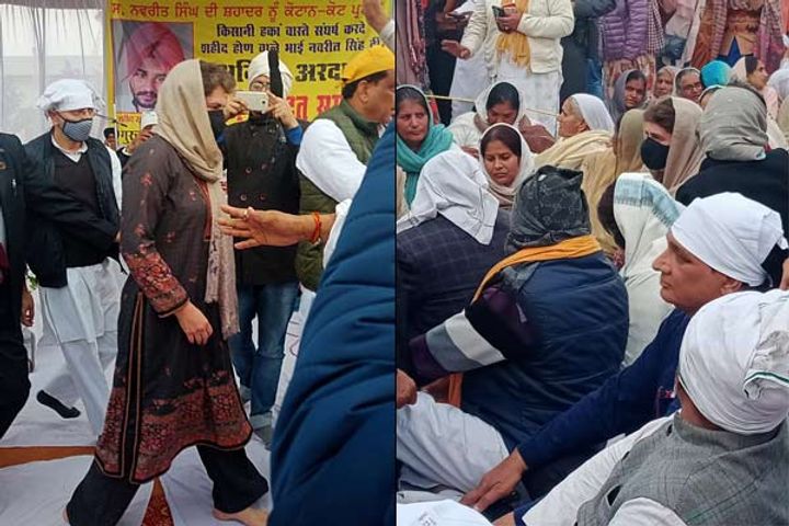 Priyanka reached Rampur to console the family of farmer Navrita Singh who was killed in a tractor ra