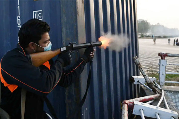 Tear Gas firing in Pakistan