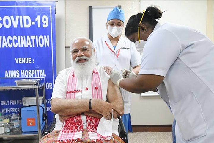 PM Modi Took First Dose Of The COVID 19 Vaccine At AIIMS