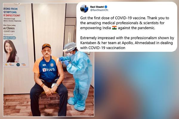 Ravi Shastri Receives First Dose Of COVID 19 Vaccine