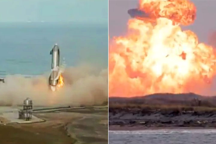 Elon Musk Spacex Biggest Rocket Starship Sn10 Manages First Successful Landing Then Explodes