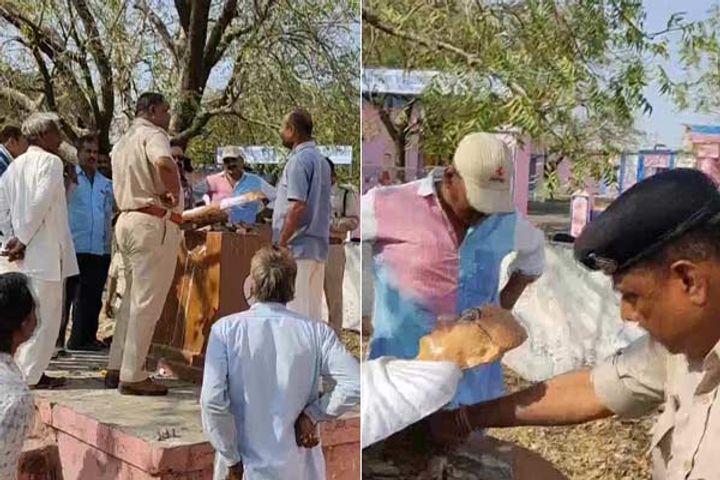 Anarchic elements broke Bapu statue in Mandsaur Madhya Pradesh