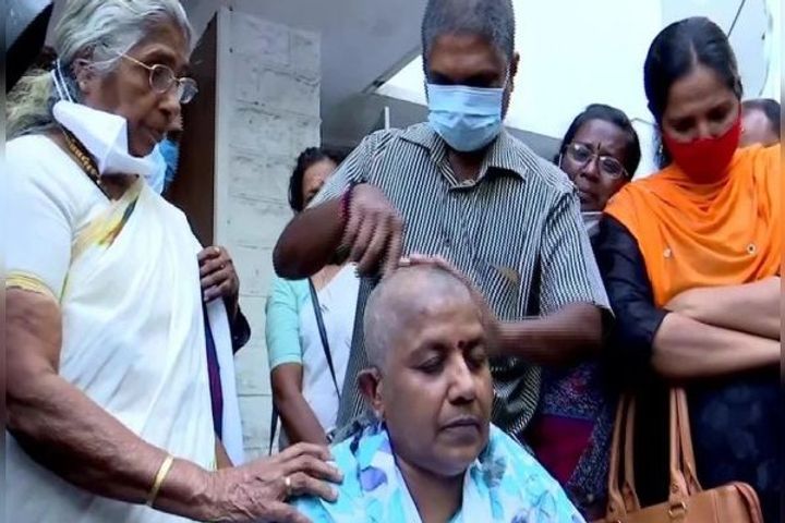 Angry at not getting ticket Kerala Womens Congress chief shaved his head