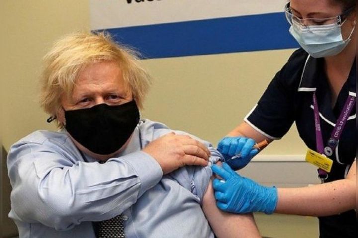 Boris Johnson took the first dose of the AstraZeneca Oxford vaccine