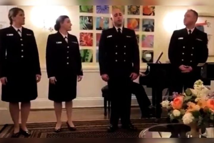US Navy members sing Indian Song