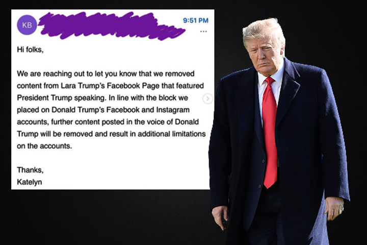 Trump's video teaser removed by Facebook Trump's video teaser removed by Facebook