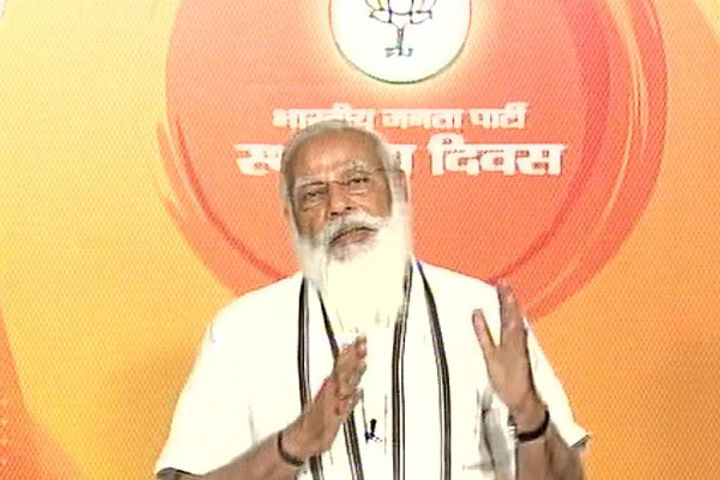  PM Modi targets opposition on BJP Foundation Day